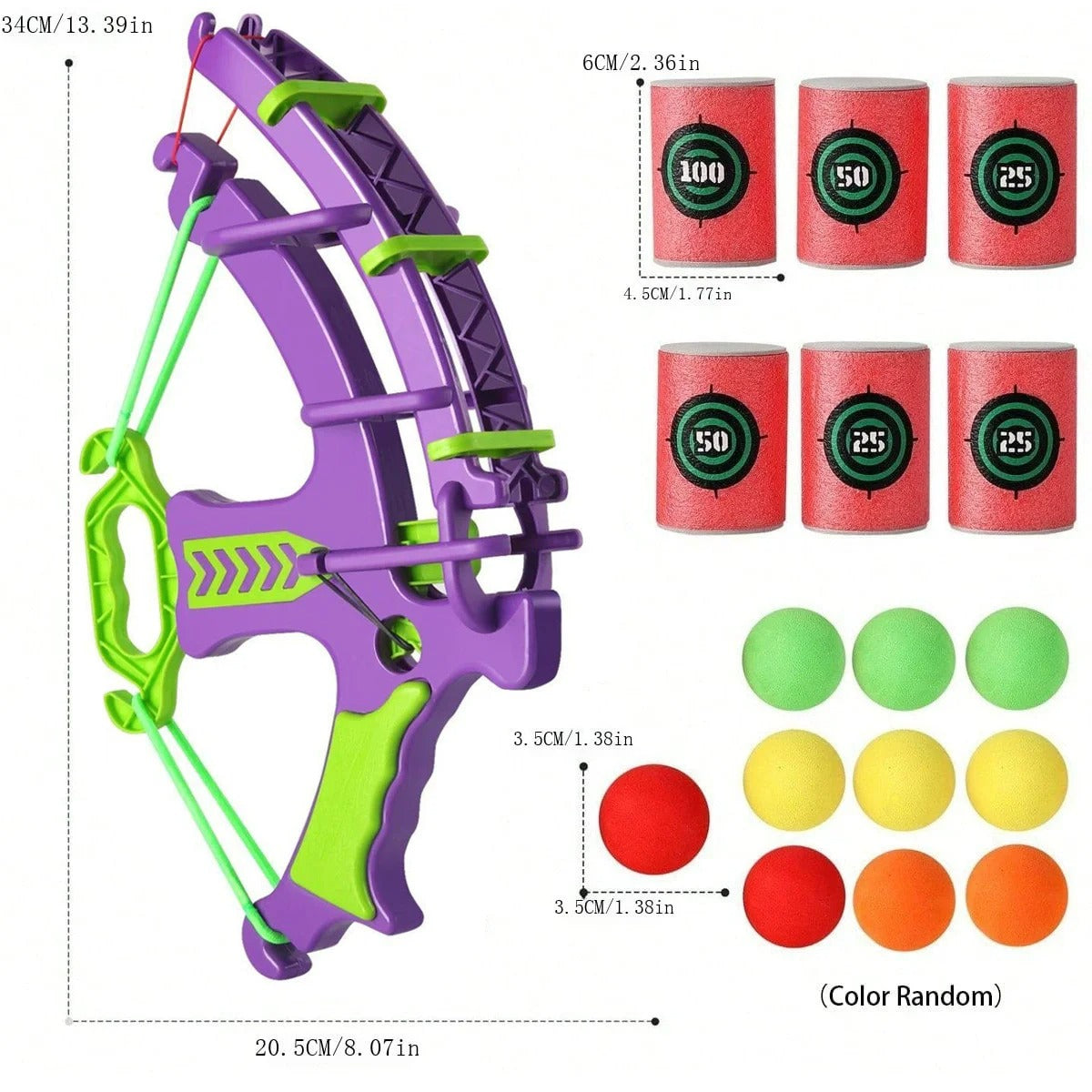 Minikko Yumuşak Toplu Oyuncak Yay Seti 6’lı Güvenli Hedef Atış Oyunu
